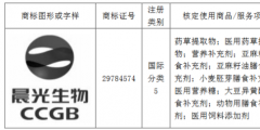 晨光生物獲得一件商標(biāo)、4項(xiàng)專利