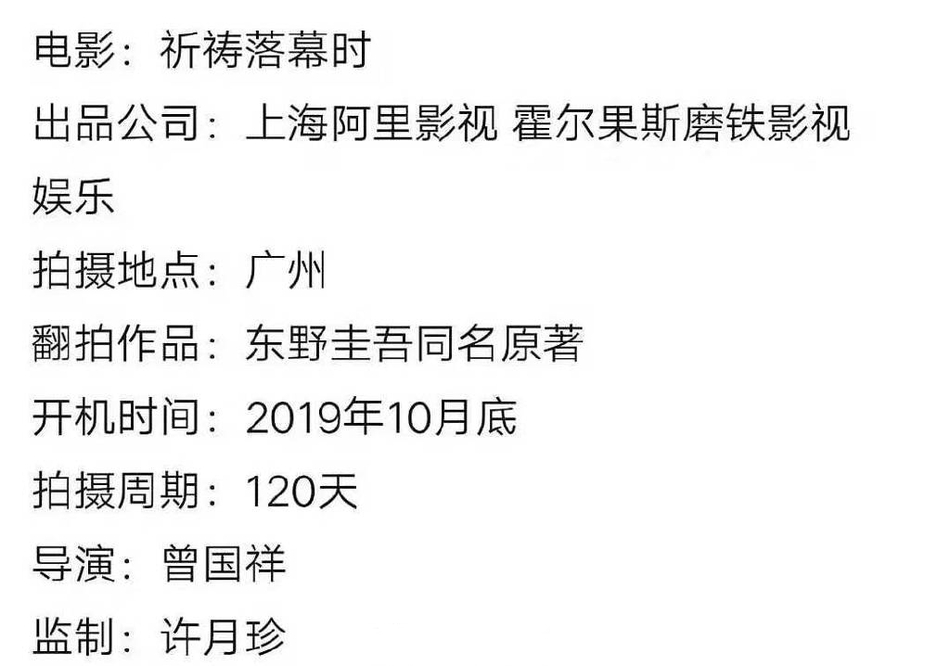 曾國祥否認買下東野圭吾《祈禱落幕時》版權(quán)