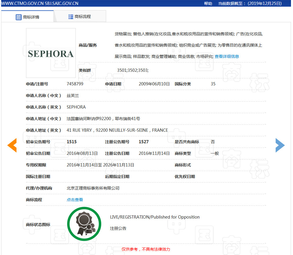美妝巨頭絲芙蘭被東莞某公司搶注商標(biāo)了？