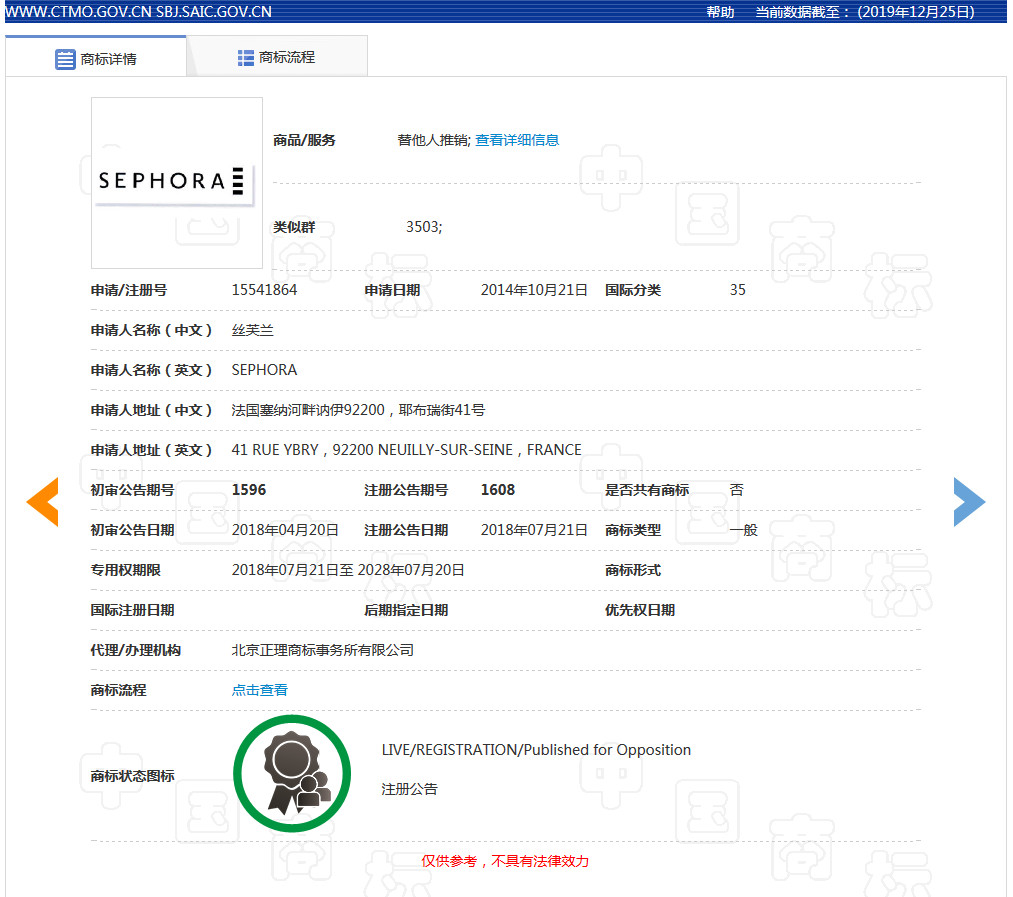 美妝巨頭絲芙蘭被東莞某公司搶注商標(biāo)了？