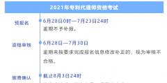 專利代理師資格考試?yán)U費(fèi)確認(rèn)截止時(shí)間為8月3日24時(shí)