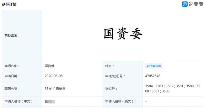 竟有人欲注冊“國資委”商標(biāo)？怕是對《商標(biāo)法》誤解太深