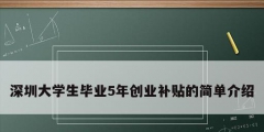 深圳大學(xué)生畢業(yè)5年創(chuàng)業(yè)補(bǔ)貼的簡單介紹