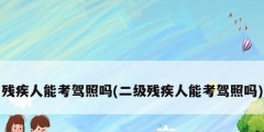 殘疾人能考駕照嗎(二級(jí)殘疾人能考駕照嗎)